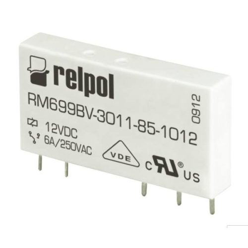 Relpol - RM699BV-3011-85-1012 - Miniatűr relé 6A, 1C/O, 5VDC, vízszintes elhelyezésű - HD Hungária - 2613696