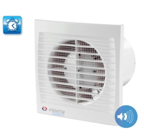 VENTS 100 SILENTA - ST Klasszikus megjelenésű háztartási ventilátor, 100mm légcsatornához, időrelével