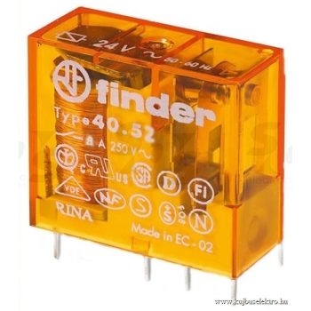   405280120000 - FINDER 40.52.8.012.0000 12VAC 2morze 8A relé NYÁK-hoz