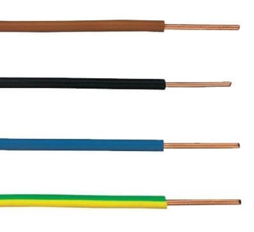 H07V-U 1x 1,5mm² fekete PVC szigetelésű tömör réz erű MCu vezeték