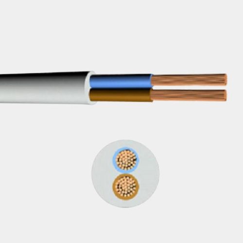 H05VV-F 2x 1,0mm² - 100m/tekercs - sodrott réz erű PVC köpenyes MT kábel 300/500V