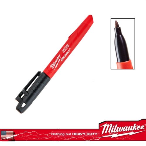 MILWAUKEE Jelölő filc, vékony tartós hegyű, Fekete - 1 d