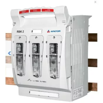   Apator - RBK 2 pro-SD-M 100 - Szakaszoló, késes biztosítós, vízszintes, 3f., 400A,.100mm sínrendszerre, alsó bekötés, M/S csatl - HD Hungária - 63-811686-081