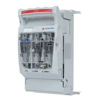   Apator - RBK 00 PRO-SG - Szakaszoló, késes biztosítós, vízszintes, 3f., 160A, 60mm sínrendszerre, felső bekötés, S/M csatl. - HD Hungária - 63-823259-011
