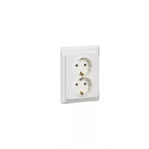 SOMOGYI ELEKTRONIC - 782113 - Kaptika 2x2P+F aljzat komplett, fehér