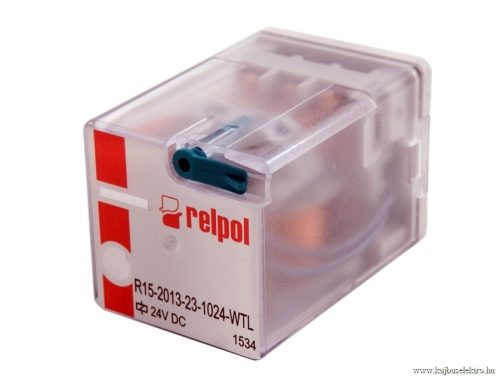 Relpol - R15-2013-23-1024-WTL - Ipari relé, 3C/O, 10A, 24VDC, tesztkar, LED - HD Hungária - 804597