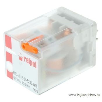   Relpol - R15-2013-23-5230-WTL - Ipari relé, 3C/O, 10A, 230VAC, tesztkar, LED - HD Hungária - 804651