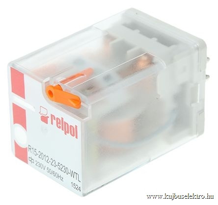 Relpol - R15-2013-23-5230-WTL - Ipari relé, 3C/O, 10A, 230VAC, tesztkar, LED - HD Hungária - 804651