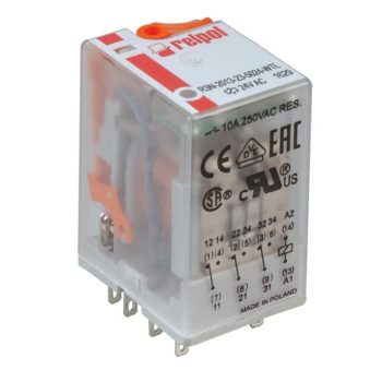   Relpol - R3N-2013-23-5024-WT - Miniatűr ipari relé, 3C/O, 10A, 24VAC, tesztkar - HD Hungária - 861008