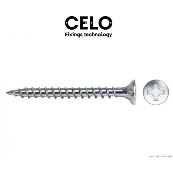   CELO-VELOX FAFORGÁCSLAP CSAVAR 4,0X40 MM, TELJES MENETES, PZ, FEHÉR CINK