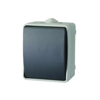  SOMOGYI ELEKTRONIC - 9870H - AQUATOP, falon kívüli, váltókapcsoló IP54 szürke