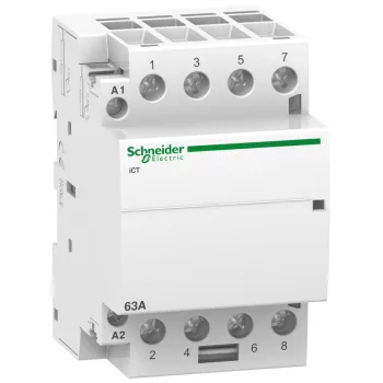   SCHNEIDER A9C20164 - ACTI9 iCT63A kontaktor, 50Hz, 4NO, 24VAC 
