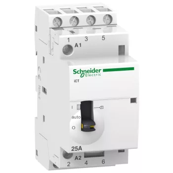   SCHNEIDER A9C21134 - ACTI9 iCT25A kézi vezérlésű kontaktor, 50Hz, 4NO, 24VAC