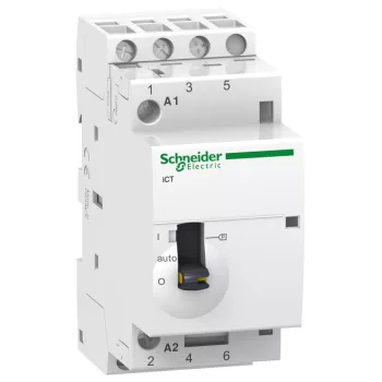   SCHNEIDER A9C21833 - ACTI9 iCT25A kézi vezérlésű kontaktor, 50Hz, 3NO, 220-240VAC