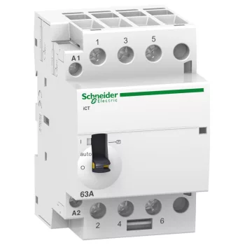   SCHNEIDER A9C21843 - ACTI9 iCT40A kézi vezérlésű kontaktor, 50Hz, 3NO, 220-240VAC
