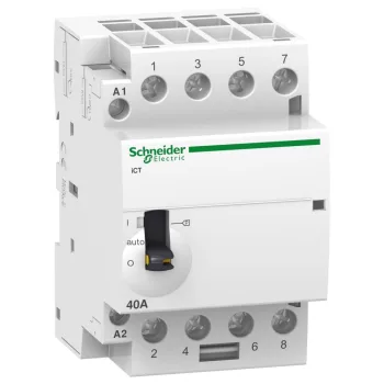   SCHNEIDER A9C21844 - ACTI9 iCT40A kézi vezérlésű kontaktor, 50Hz, 4NO, 220-240VAC