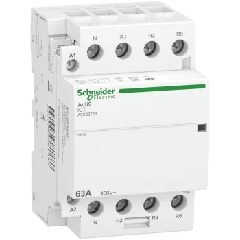   SCHNEIDER A9C22763 - ACTI9 iCT63A kontaktor, 50Hz, 4NC, 3P+F, 220-240VAC