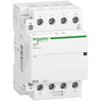   SCHNEIDER A9C24740 - ACTI9 iCT40A kontaktor, 50Hz, 4NO, 3P+F, 220-240VAC