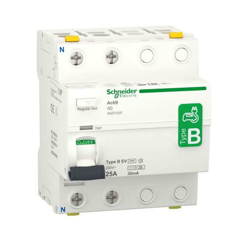 SCHNEIDER A9Z51225 - ACTI9 iID EV áram-védőkapcsoló, B osztály, 2P, 25A, 30mA