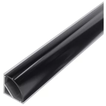   Avide Alu Profil "V" 15.8x15.8mm Sarok Fekete búrával 1m