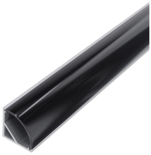 Avide Alu Profil "V" 15.8x15.8mm Sarok Fekete búrával 1m