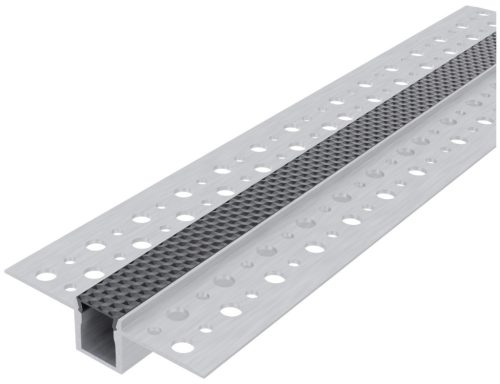 Avide Alu Profil "U" 52.5x13.3mm Gipszkartonba Süllyeszthető Fekete méhsejt búrával 1m