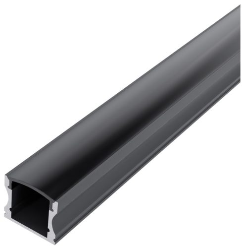 Avide Alu Profil "U" 17.2x14.4mm Falon Kívüli Fekete - Fekete búrával 1m