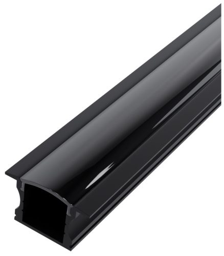 Avide Alu Profil "U" 24x14.2mm Süllyeszhető Fekete - Fekete búrával 1m