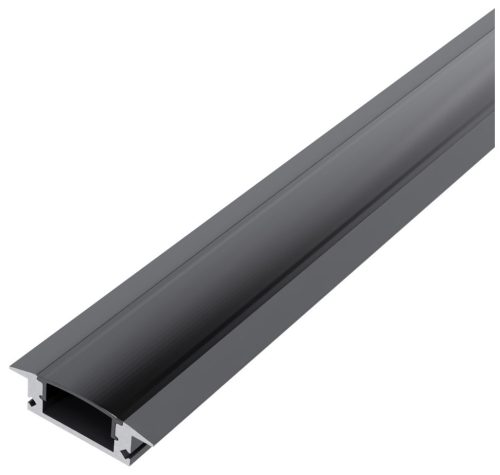 Avide Alu Profil "U" 24.7x7mm Süllyeszthető Fekete - Fekete búrával 1m