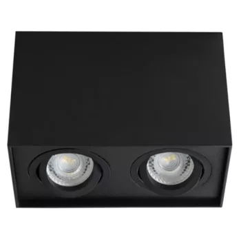 Avide GU10 Lámpatest Négyzetes Fekete Dönthető Dupla