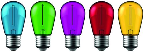 Avide Dekor LED Filament fényforrás 1W E27 (Zöld/Kék/Sárga/Piros/Lila)