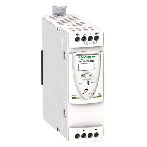 SCHNEIDER ABL8RPS24030 - Modicon ABL8 tápegység, 1f-2f, 230-400VAC/24VDC, 3A, DIN sínre szerelhető