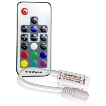   Avide LED Szalag 5-24V 144W RGB 17 Gombos RF Távirányító és Vezérlő