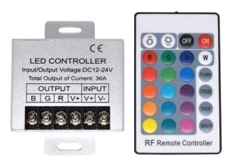 Avide LED Szalag 12-24V 432W RGB 24 Gombos RF Távirányító és Vezérlő