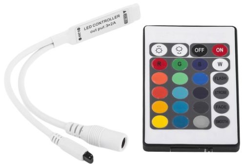 Avide LED Szalag 5-24V 72W RGB 24 Gombos IR Távirányító és Vezérlő