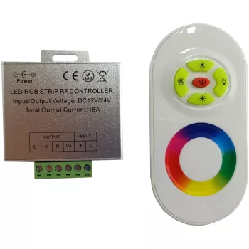   Avide LED Szalag 12-24V 216W RGB 5 Gombos RF Érintőpaneles Távirányító és Vezérlő
