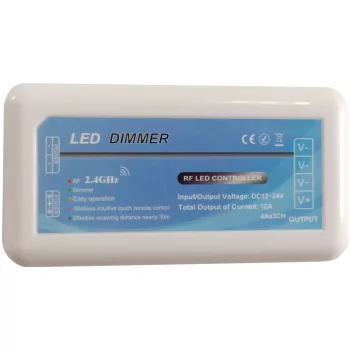   Avide LED Szalag 12-24V 144W Fényerőszabályzó 4 Zónás Vezérlő