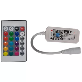   Avide LED Szalag 12-24V 100W RGB+W IR Távirányító és WIFI-s Vezérlő