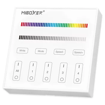   Avide LED Szalag 12-24V RGB+W 4 Zónás RF Beépíthető /AC180-240V/ Érintőpaneles Távirányító