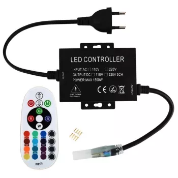   Avide LED Szalag 220V RGB RF Távirányító és Vezérlő max. 100m LED-szalaghoz