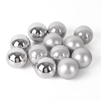 Artezan Karácsonyfadísz Gömb 6cm Ezüst 30 db-os