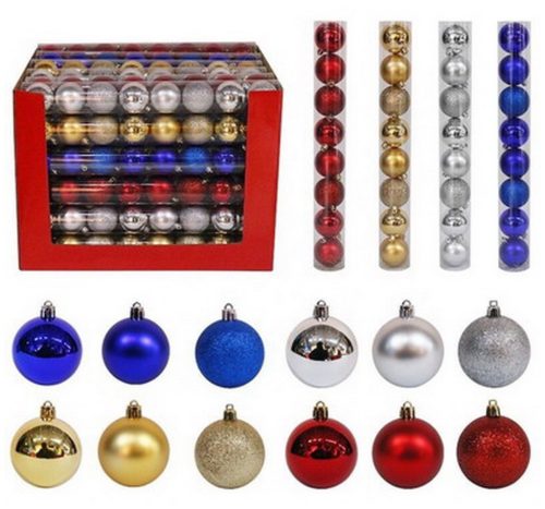 Artezan Karácsonyfadísz Gömb 6cm Cső Karton Display 8db/cső 36cső/karton