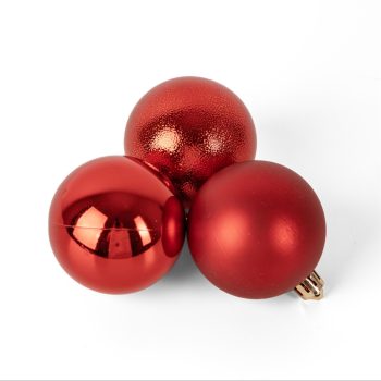   Artezan Karácsonyfadísz Gömb 6cm, Karton Display 9db/cső, 30cső/karton, Piros