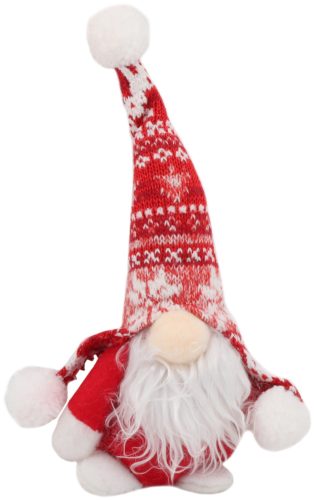 Artezan Karácsonyi Gnóm 24cm Piros-Fehér Motívumos