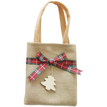 Artezan Karácsonyi Ajándéktasak 16cm Barna - Karácsonyfa