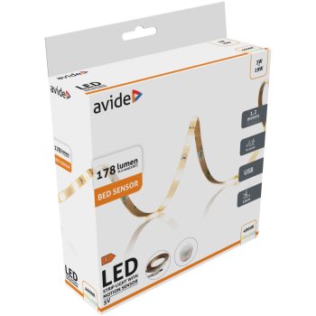 Avide LED Szalag Ágy Szenzor 5V USB 1.2m 3W 3000K Single