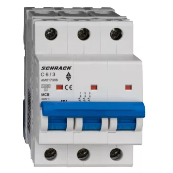   SCHRACK - Kismegszakító AMPARO 10kA, C 6A, 3 pólusú - AM017306--