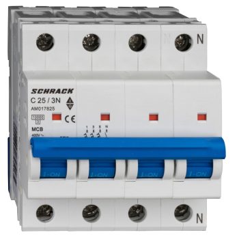   SCHRACK - Kismegszakító AMPARO 10kA, C 25A, 3+N - AM017825--