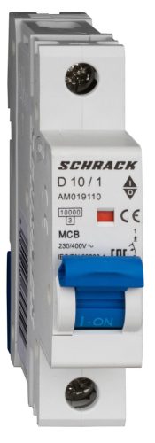 SCHRACK - AM019110 Kismegszakító AMPARO 10kA, D 10A, 1 pólusú