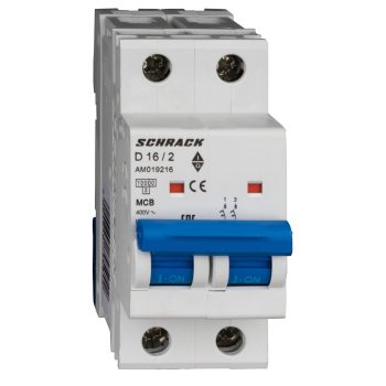   SCHRACK - Kismegszakító AMPARO 10kA, D 16A, 2 pólusú - AM019216--